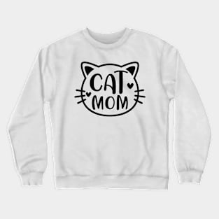 Cat Mom on a Cat Face Crewneck Sweatshirt